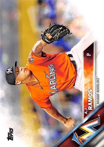 Original gloss baseball card featuring Ramos NM-MT Marlins from 2016 Topps #42