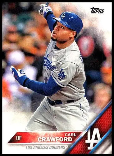 Original gloss Carl Crawford baseball card 2016 Topps #423 Carl Crawford NM-MT Dodgers