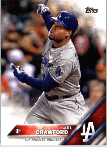 2016 Topps Carl Crawford baseball card featuring original gloss Los Angeles Dodgers player