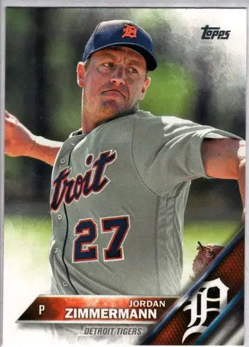 2016 Topps Jordan Zimmermann baseball card with original gloss and NM-MT condition