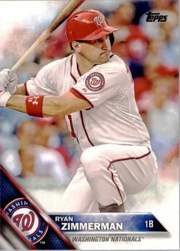 2016 Topps Ryan Zimmerman baseball card with original gloss, featuring Ryan Zimmerman Nationals