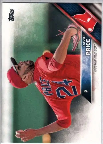 Original gloss David Price baseball card from 2016 Topps Red Sox series