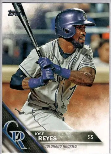 Original gloss Jose Reyes baseball card 2016 Topps NM-MT Rockies ID 3083