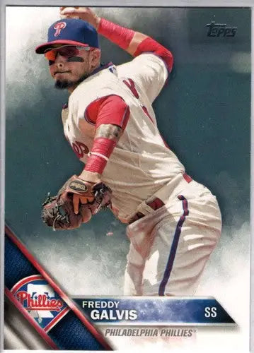 Original gloss Freddy Galvis baseball card from 2016 Topps #461 Phillies featuring Simply Sandoval