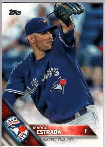 Marco Estrada Blue Jays baseball card with original gloss from 2016 Topps series