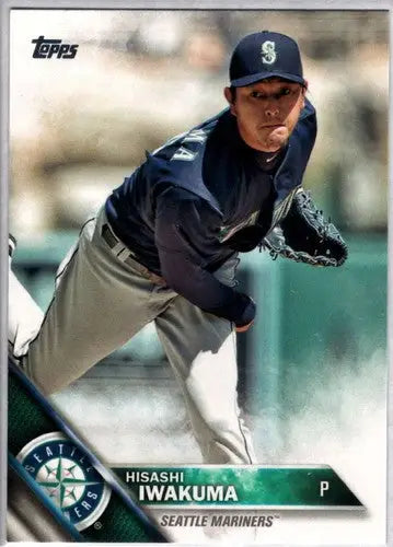 Original gloss Hisashi Iwakuma baseball card 2016 Topps NM-MT Mariners ID 3100