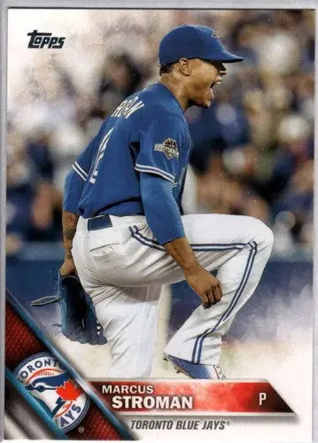 Marcus Stroman baseball card with original gloss from 2016 Topps Blue Jays set