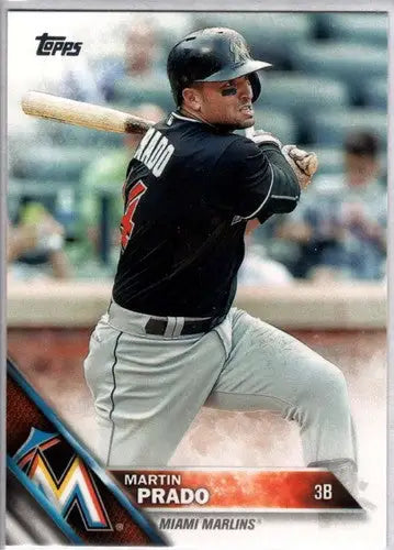 2016 Topps Martin Prado Baseball Card with Original Gloss Marlins ID 3109
