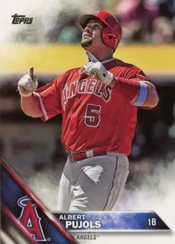 Baseball trading card featuring Albert Pujols of the Angels with original gloss in 2016 Topps