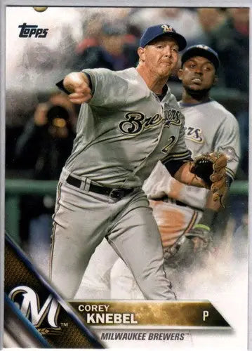 2016 Topps Corey Knebel baseball card with original gloss and corey knebel nm-mt