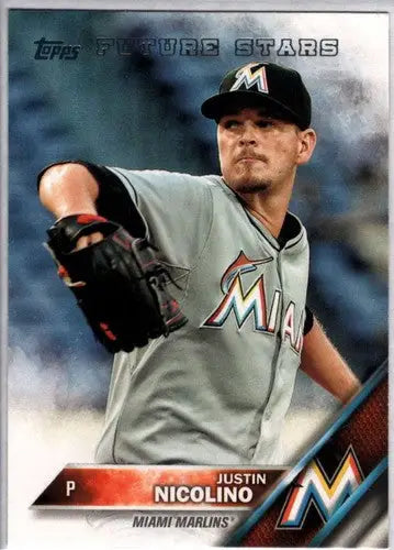 Justin Nicolino baseball card from 2016 Topps Future Star series with original gloss