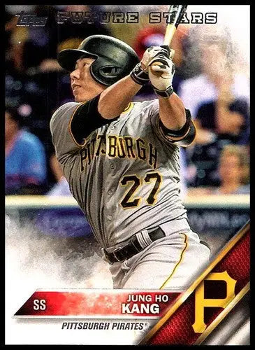 Original gloss Baseball card featuring Jung Ho Kang from 2016 Topps Pirates FS