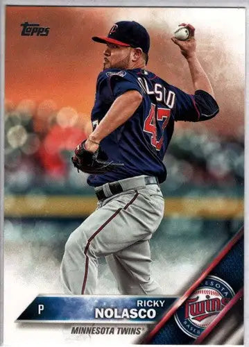 Original gloss Ricky Nolasco baseball card from 2016 Topps Twins collection