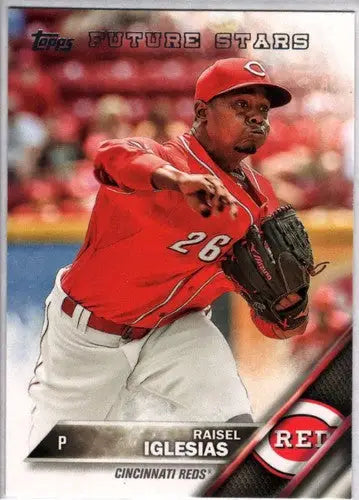 2016 Topps Raisel Iglesias future star baseball card in original gloss NM-MT Reds