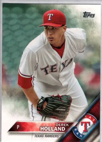 Derek Holland baseball card 2016 Topps NM-MT with original gloss Rangers ID 15126