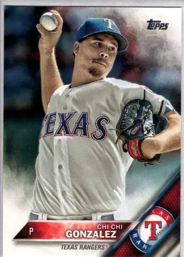 Original gloss Chi Chi Gonzalez baseball card from 2016 Topps #597 featuring Chi Chi