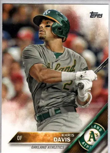 Khris Davis baseball card with original gloss, Khris Davis NM-MT, from 2016 Topps
