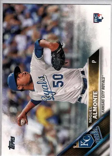 Miguel Almonte rookie Royals baseball card with original gloss from 2016 Topps