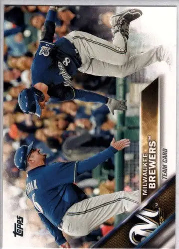 Original gloss Milwaukee Brewers baseball card 2016 Topps #613 Milwaukee Brewers NM-MT