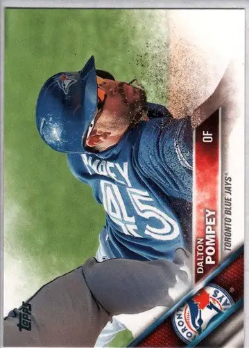 Dalton Pompey Blue Jays baseball card with original gloss from 2016 Topps collection