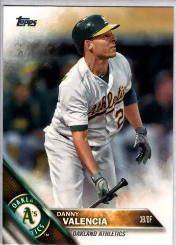 Original gloss Danny Valencia baseball card 2016 Topps #626 NM-MT Athletics