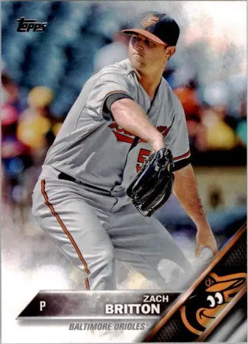 2016 Topps Zach Britton baseball card with original gloss, NM-MT condition