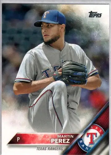 Original gloss baseball card of Martin Perez NM-MT from 2016 Topps Rangers