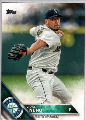 Original gloss of Vidal Nuno baseball card from 2016 Topps NM-MT Mariners series