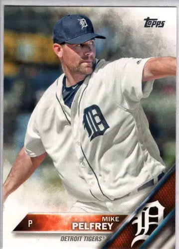 Mike Pelfrey baseball card with original gloss, 2016 Topps NM-MT Tigers ID 3226