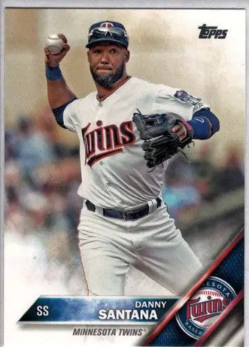 Baseball card featuring Danny Santana with original gloss, 2016 Topps #645 NM-MT Twins