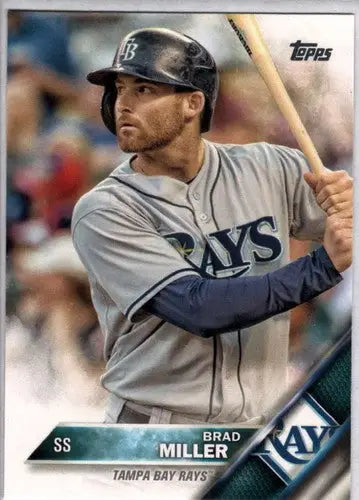 Original gloss Brad Miller baseball card 2016 Topps NM-MT Rays ID 3230