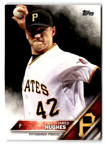 Original gloss 665b Jared Hughes baseball card from 2016 Topps Pirates collection