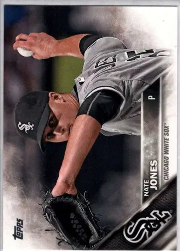 Original gloss baseball card featuring Nate Jones from the White Sox 2016 Topps collection