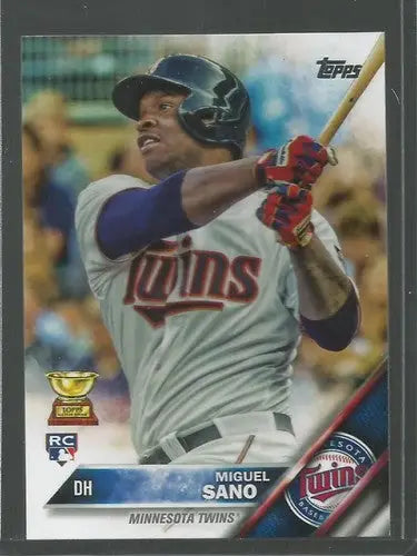 Miguel Sano rookie Twins baseball card from 2016 Topps original gloss NM-MT