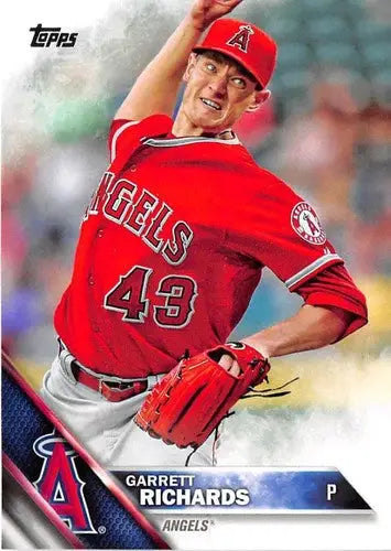 Original gloss Garrett Richards baseball card 2016 Topps NM-MT Angels ID 2869