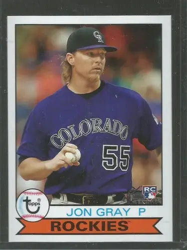 2016 Topps Archives Jon Gray baseball card with original gloss and Rockies design
