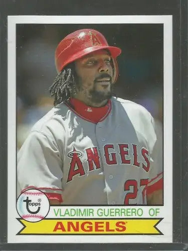 Original gloss 2016 Topps Archives Vladimir Guerrero baseball card featuring Angels design