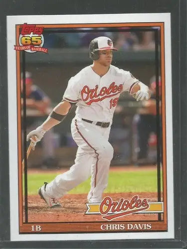 2016 Topps Archives Chris Davis baseball card with original gloss Orioles 1991 design