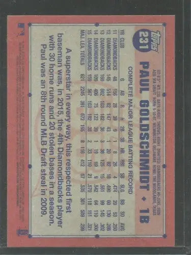 2016 Topps Archives #231 Paul Goldschmidt NM-MT Diamondbacks 1991 Design ID:1598 - Baseball Card Single
