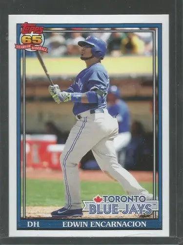 Original gloss 2016 Topps Archives Edwin Encarnacion baseball card featuring Blue Jays design