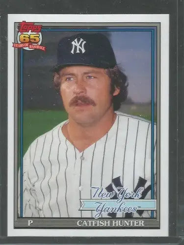 2016 Topps Archives Catfish Hunter baseball card with original gloss 1991 Yankees design