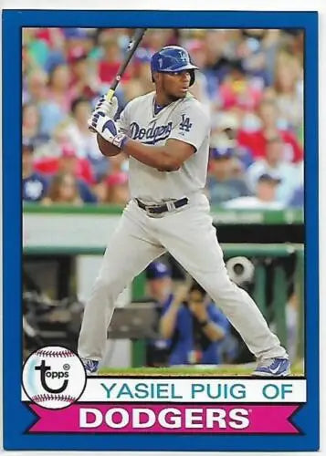 Yasiel Puig 2016 Topps Archives Blue Border baseball card with original gloss NM-MT