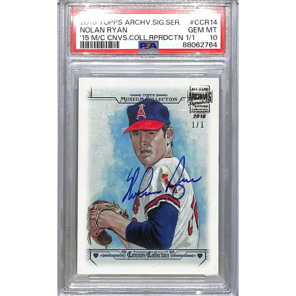 2016 Topps Archives Signature Series Museum Collection Canvas Collection Reproduction #CCR-14 Nolan Ryan PSA 10 GEM