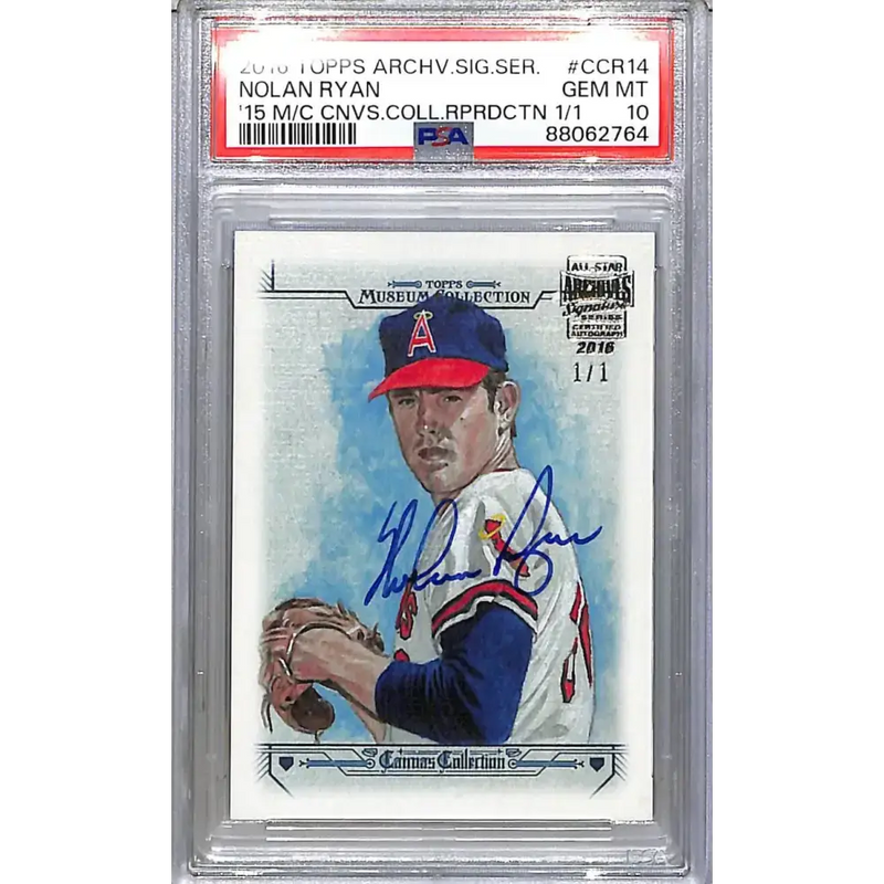 2016 Topps Archives Signature Series Museum Collection Canvas Collection Reproduction #CCR-14 Nolan Ryan PSA 10 GEM