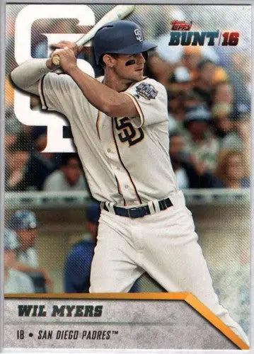 2016 Topps Bunt Wil Myers baseball card with original gloss Padres NM-MT