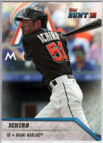 Original gloss 2016 Topps Bunt Ichiro NM-MT Marlins baseball card image