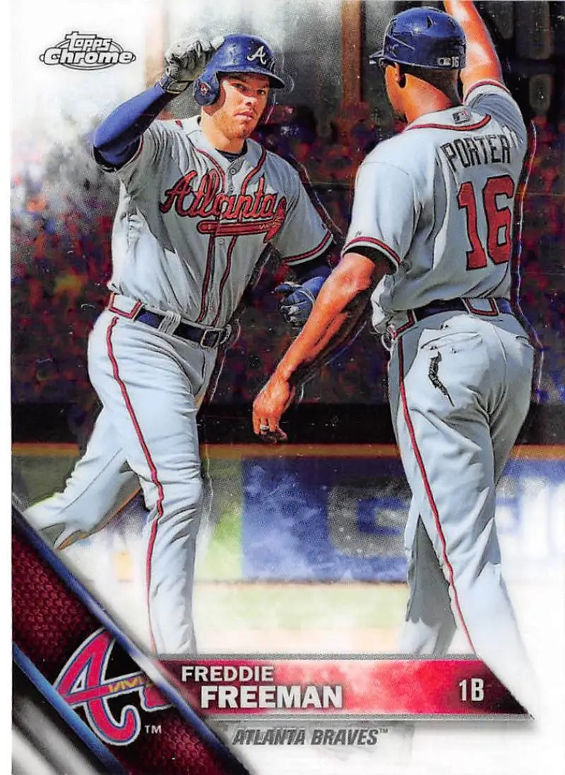 2016 Topps Chrome #10 Freddie Freeman EX Excellent Atlanta Braves Baseball Card - Baseball Card Single