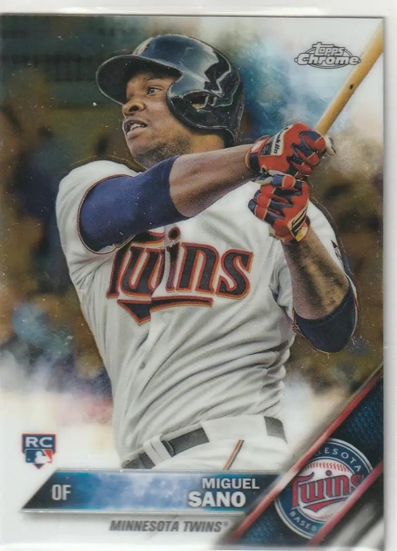 2016 Topps Chrome #104 Miguel Sano NM-MT RC Rookie Minnesota Twins Baseball Card - Baseball Card Single