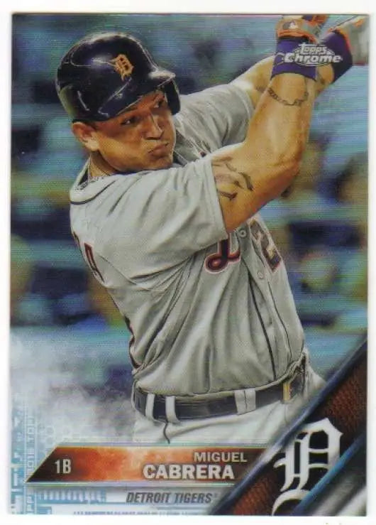 2016 Topps Chrome #109 Miguel Cabrera NM-MT Detroit Tigers Baseball Card - Baseball Card Single
