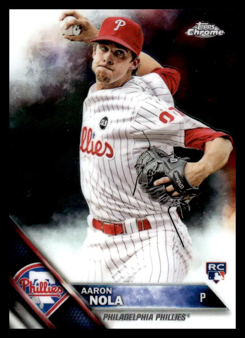 2016 Topps Chrome #114 Aaron Nola EX Excellent RC Rookie Philadelphia Phillies Baseball Card - Baseball Card Single